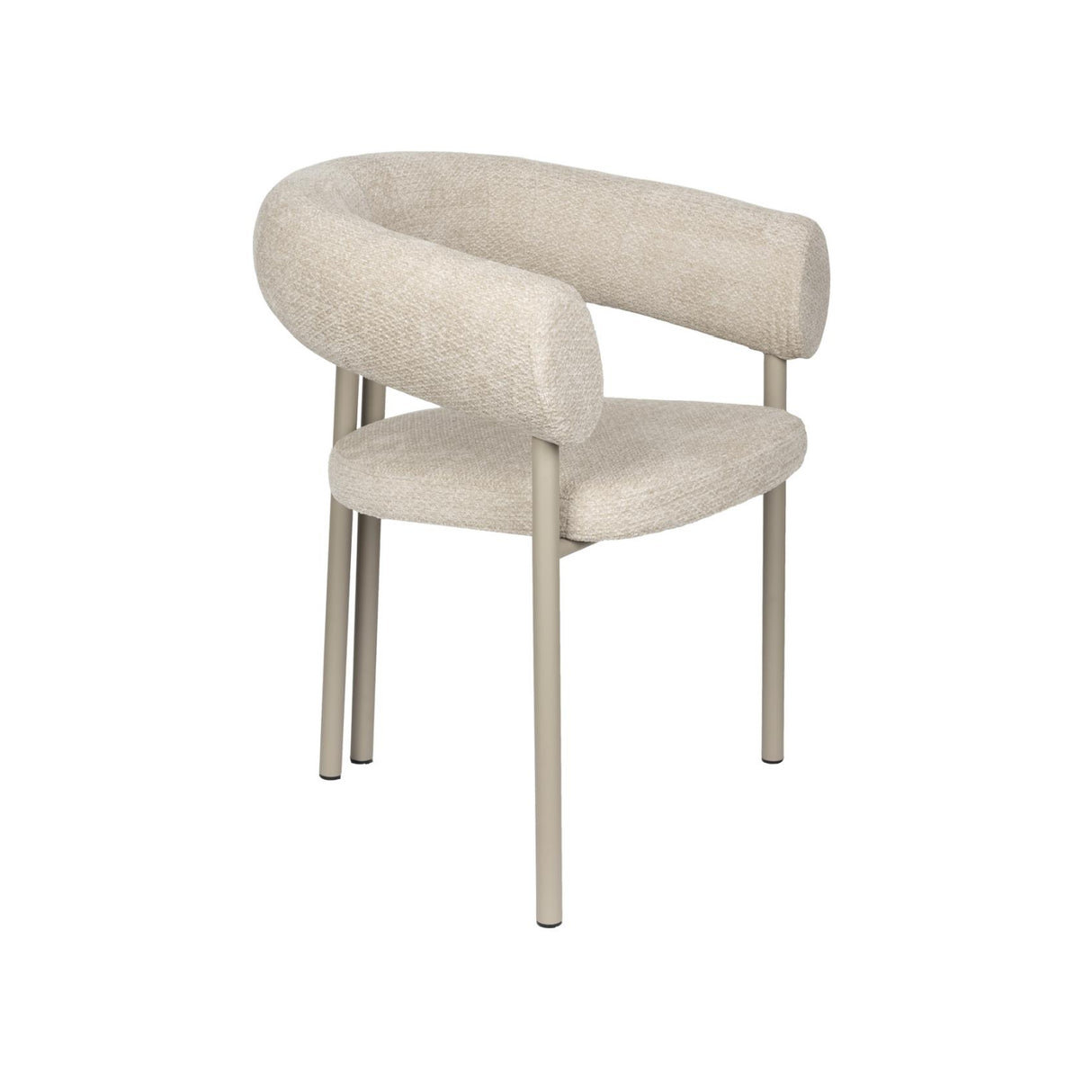   Modern European furniture - Beige Curved Dining Armchairs (2) - www.oroa.com | Oroa.com