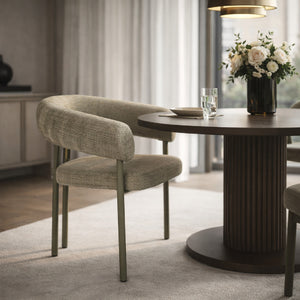   Modern European furniture - Beige Curved Dining Armchairs (2) - www.oroa.com | Oroa.com