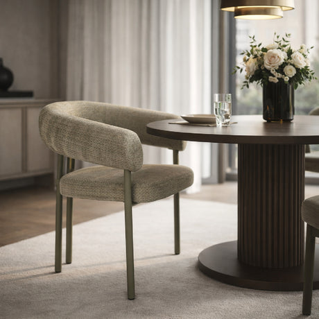   Modern European furniture - Beige Curved Dining Armchairs (2) - www.oroa.com | Oroa.com