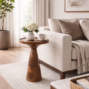   Modern European furniture - Walnut Round Side Table - www.oroa.com | Oroa.com