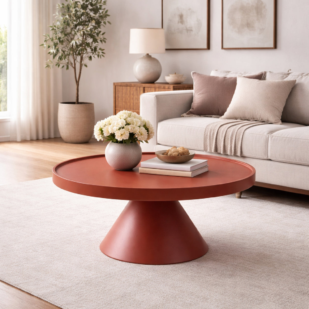   Modern European furniture - Red Aluminum Round Coffee Table - www.oroa.com | Oroa.com