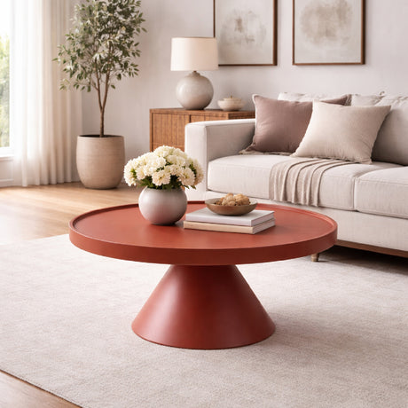   Modern European furniture - Red Aluminum Round Coffee Table - www.oroa.com | Oroa.com