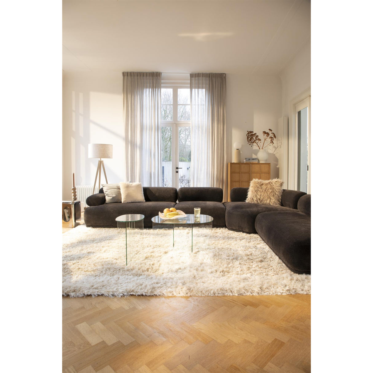   Modern European furniture - Glass Cross-Leg Side Table - www.oroa.com | Oroa.com