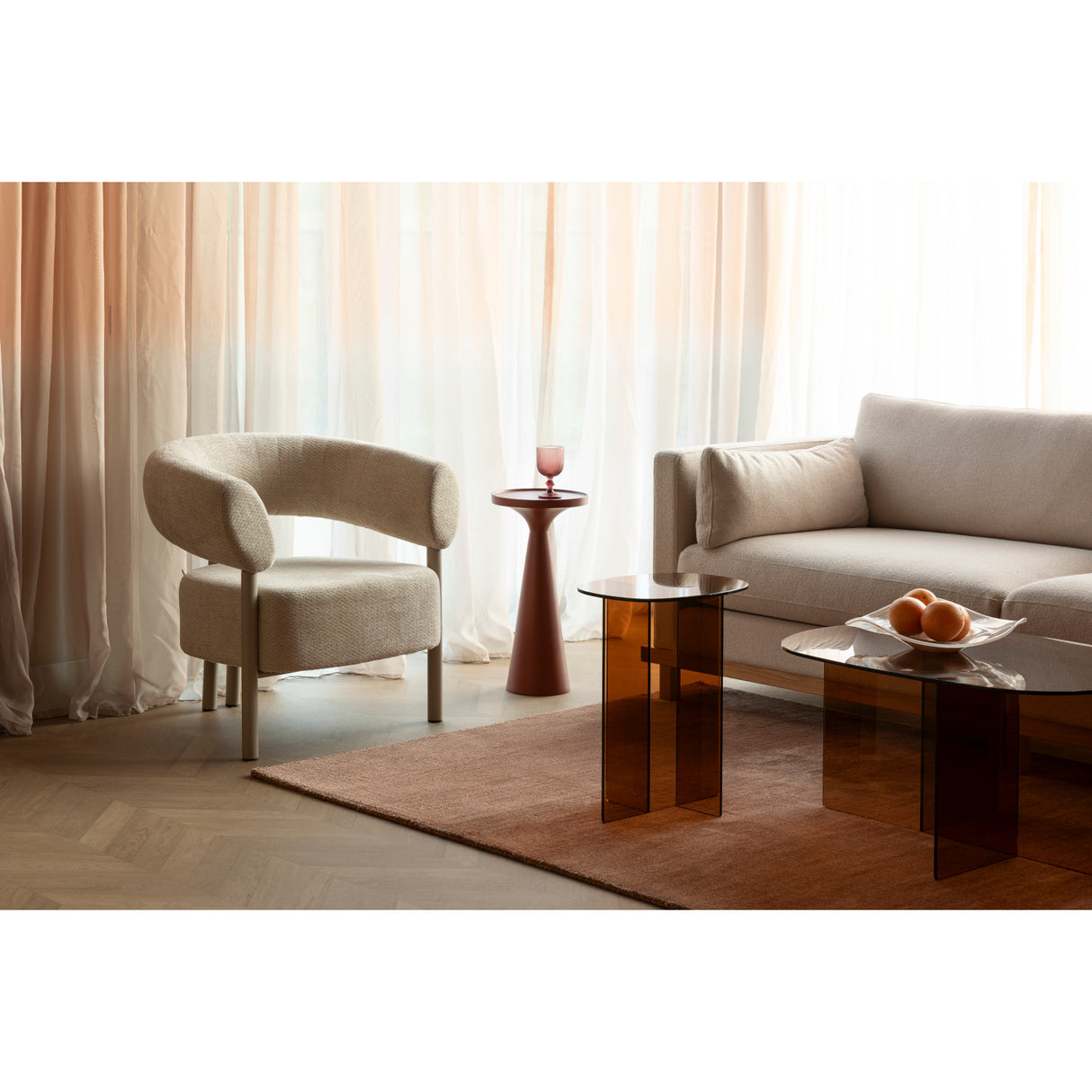   Modern European furniture - Glass Cross-Leg Side Table - www.oroa.com | Oroa.com