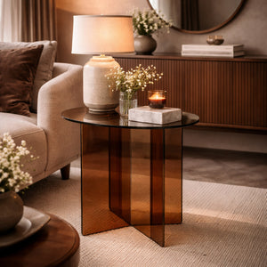   Modern European furniture - Glass Cross-Leg Side Table - www.oroa.com | Oroa.com