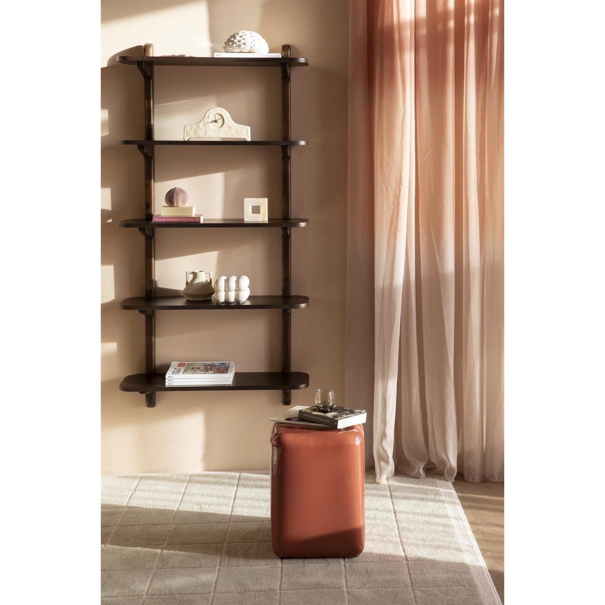   Modern European furniture - Walnut Finished Ladder Shelf - www.oroa.com | Oroa.com