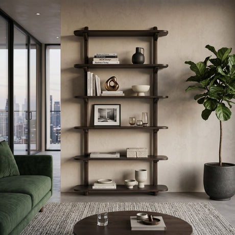   Modern European furniture - Walnut Finished Ladder Shelf - www.oroa.com | Oroa.com