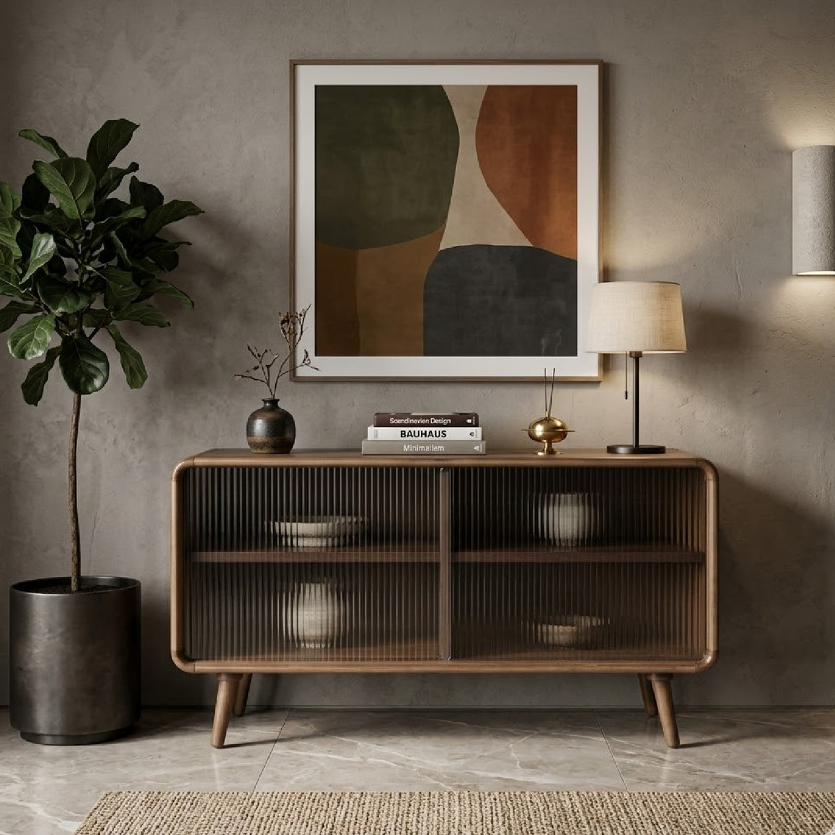  Modern European furniture - Oak Framed Glass Door Sideboard S - www.oroa.com | Oroa.com