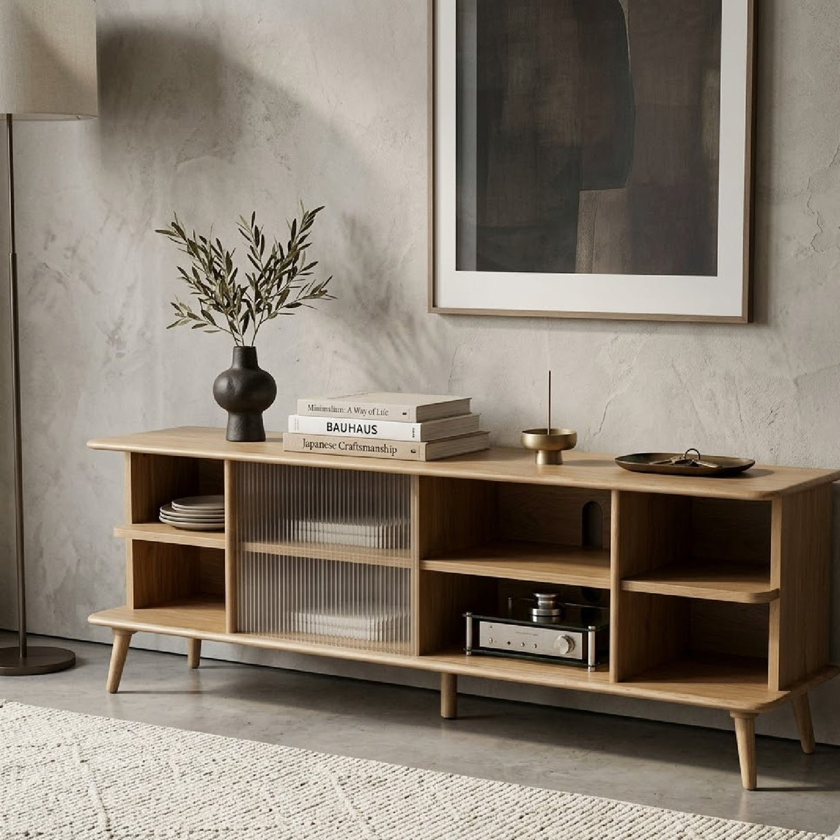   Modern European furniture - Oak Framed Glass Door Sideboard L - www.oroa.com | Oroa.com