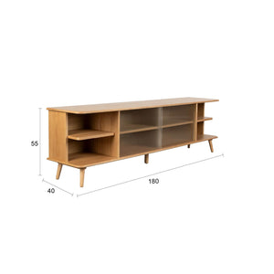  Modern European furniture - Oak Framed Glass Door Sideboard L - www.oroa.com | Oroa.com