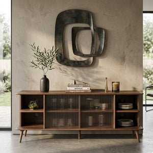   Modern European furniture - Oak Framed Glass Door Sideboard L - www.oroa.com | Oroa.com