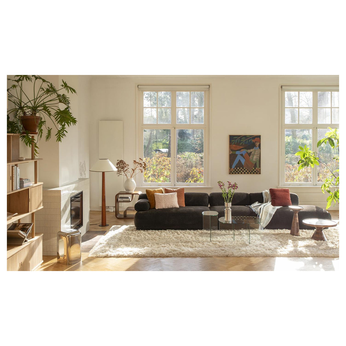   Modern European furniture - 4-Seater Ribbed Fabric Right Sofa - www.oroa.com | Oroa.com