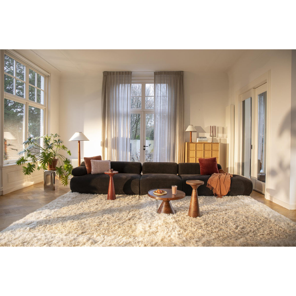   Modern European furniture - 4-Seater Ribbed Fabric Right Sofa - www.oroa.com | Oroa.com