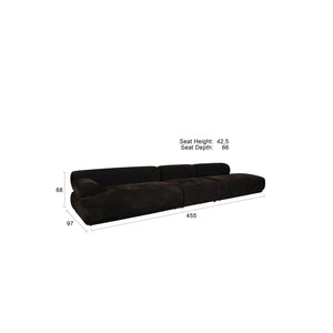   Modern European furniture - 4-Seater Ribbed Fabric Right Sofa - www.oroa.com | Oroa.com