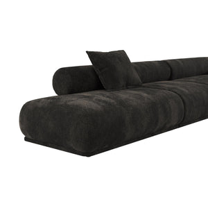   Modern European furniture - 4-Seater Ribbed Fabric Right Sofa - www.oroa.com | Oroa.com