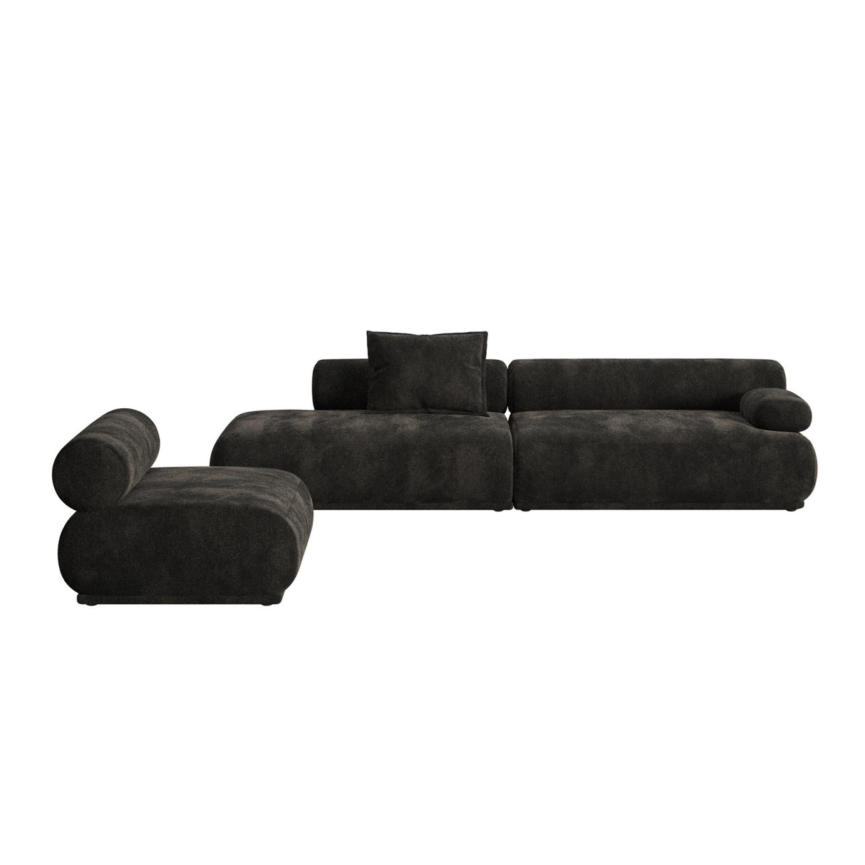   Modern European furniture - 4-Seater Ribbed Fabric Right Sofa - www.oroa.com | Oroa.com