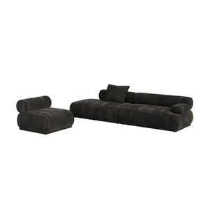  Modern European furniture - 4-Seater Ribbed Fabric Right Sofa - www.oroa.com | Oroa.com
