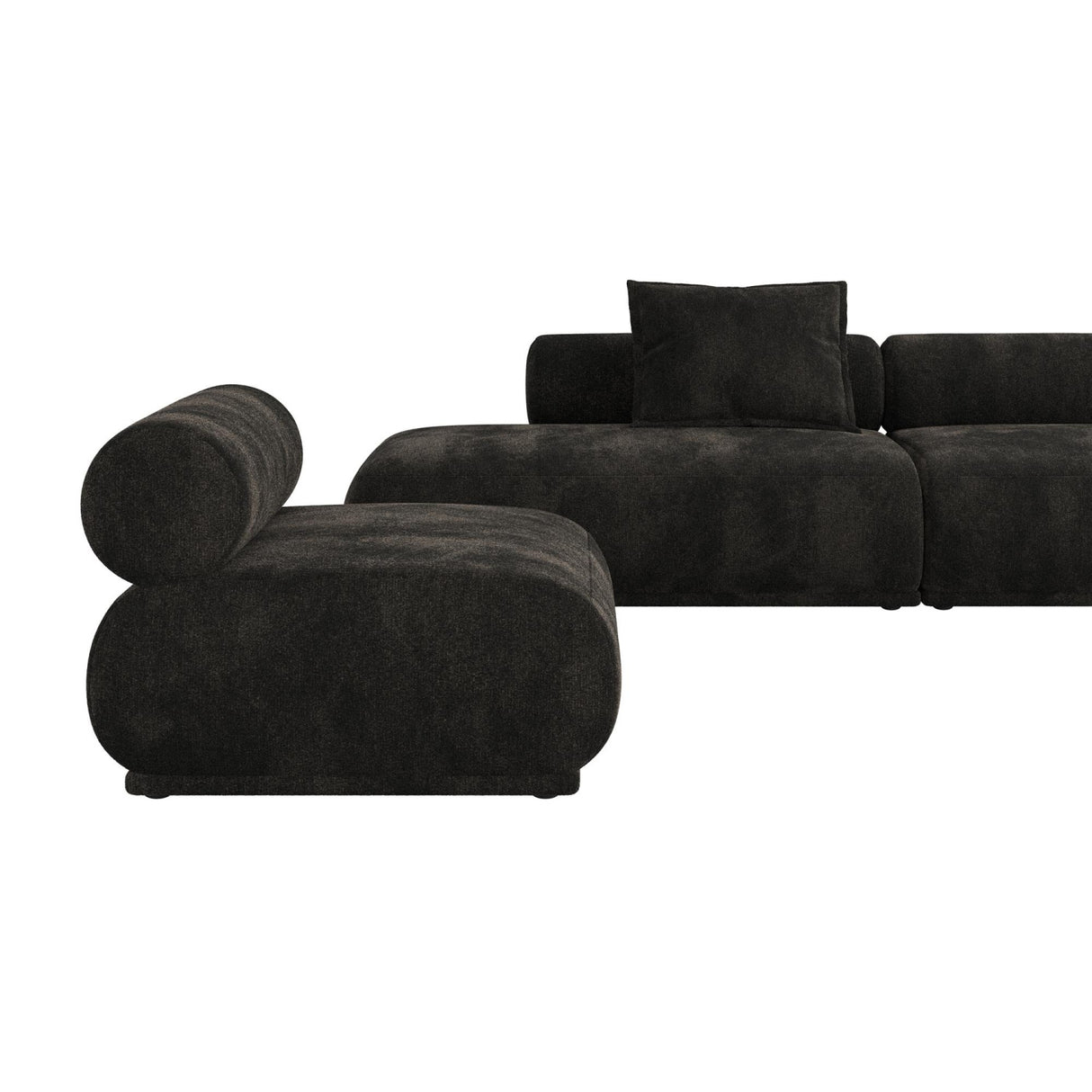   Modern European furniture - 4-Seater Ribbed Fabric Right Sofa - www.oroa.com | Oroa.com