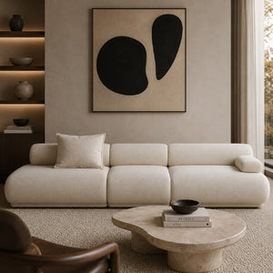   Modern European furniture - 4-Seater Ribbed Fabric Right Sofa - www.oroa.com | Oroa.com
