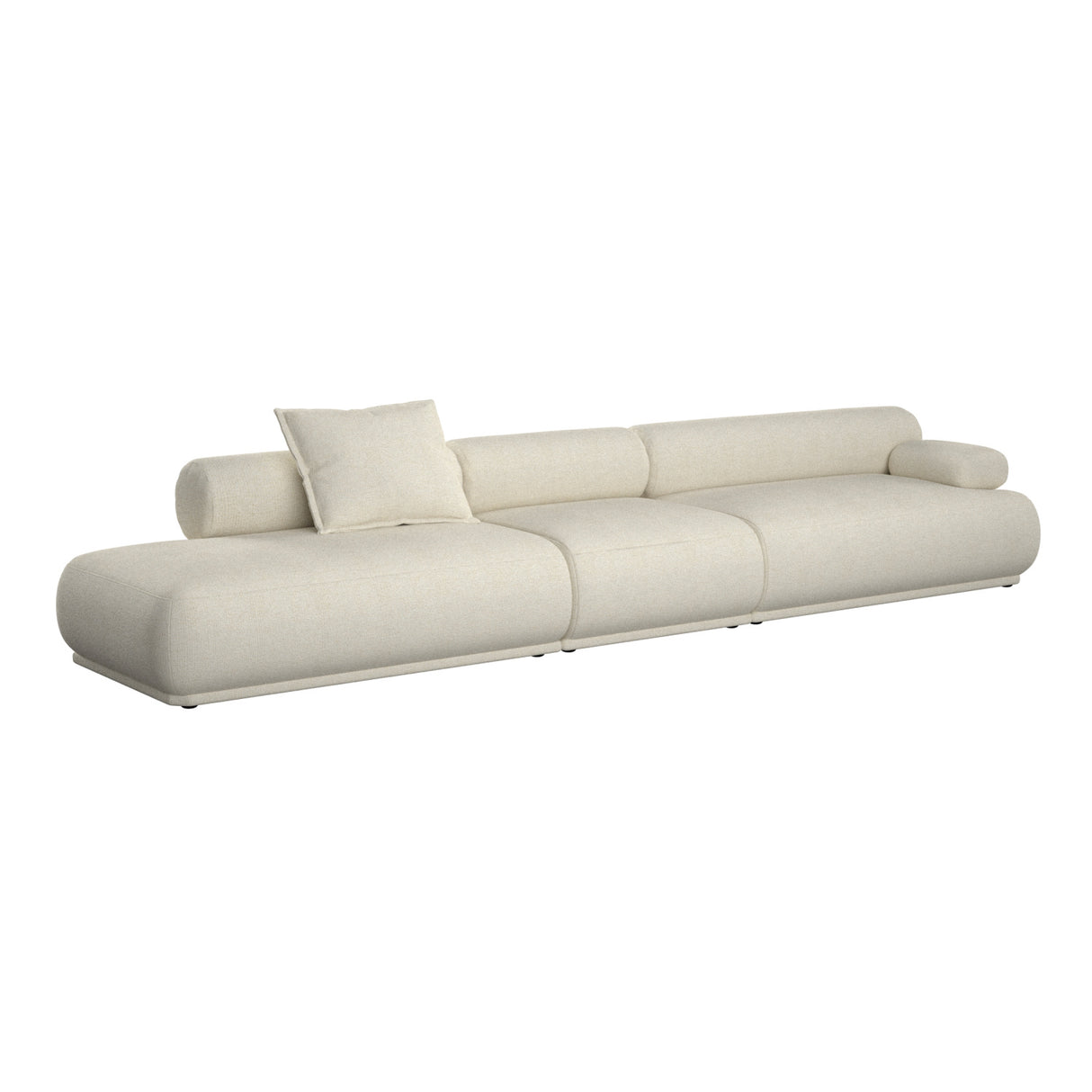   Modern European furniture - 4-Seater Ribbed Fabric Right Sofa - www.oroa.com | Oroa.com
