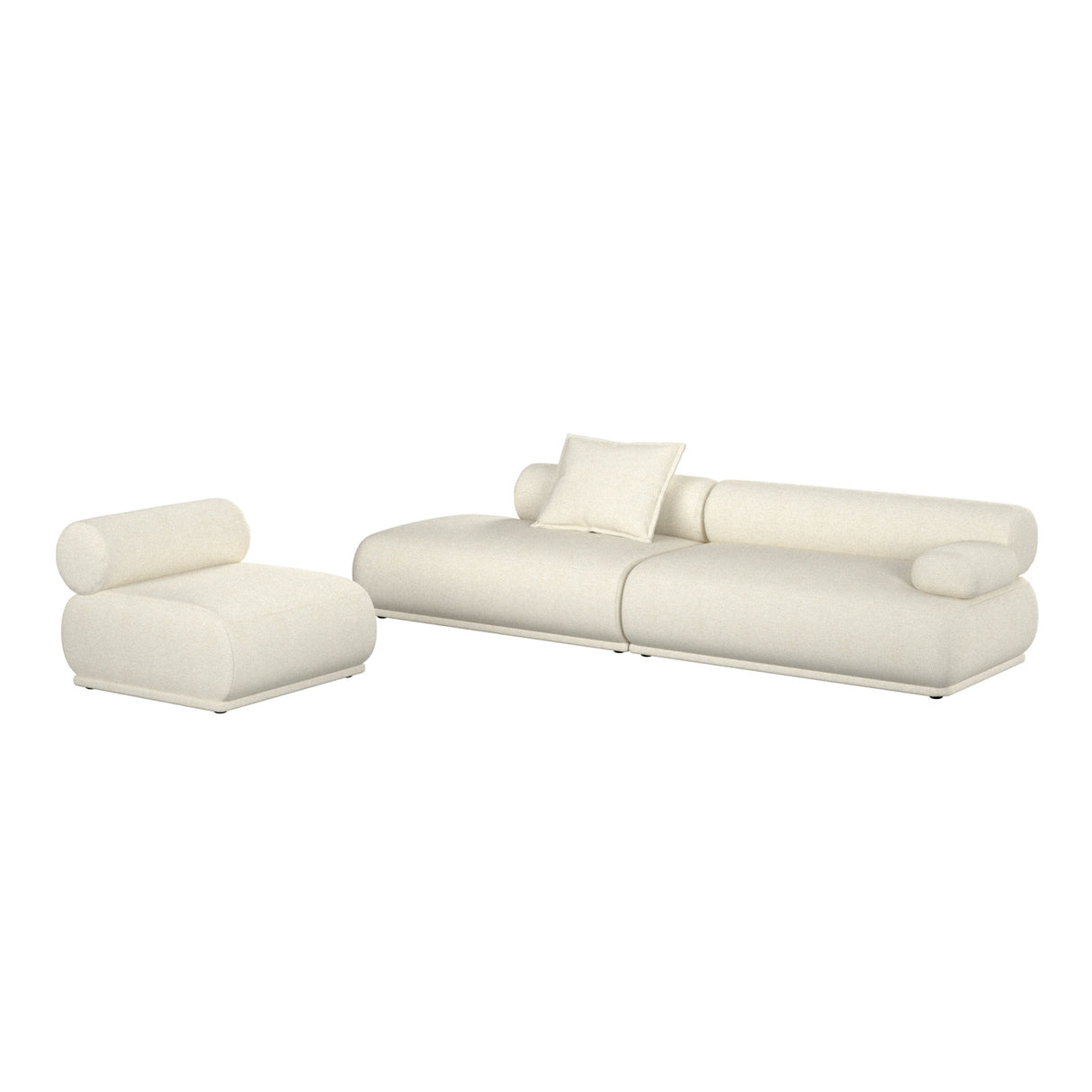   Modern European furniture - 4-Seater Ribbed Fabric Right Sofa - www.oroa.com | Oroa.com