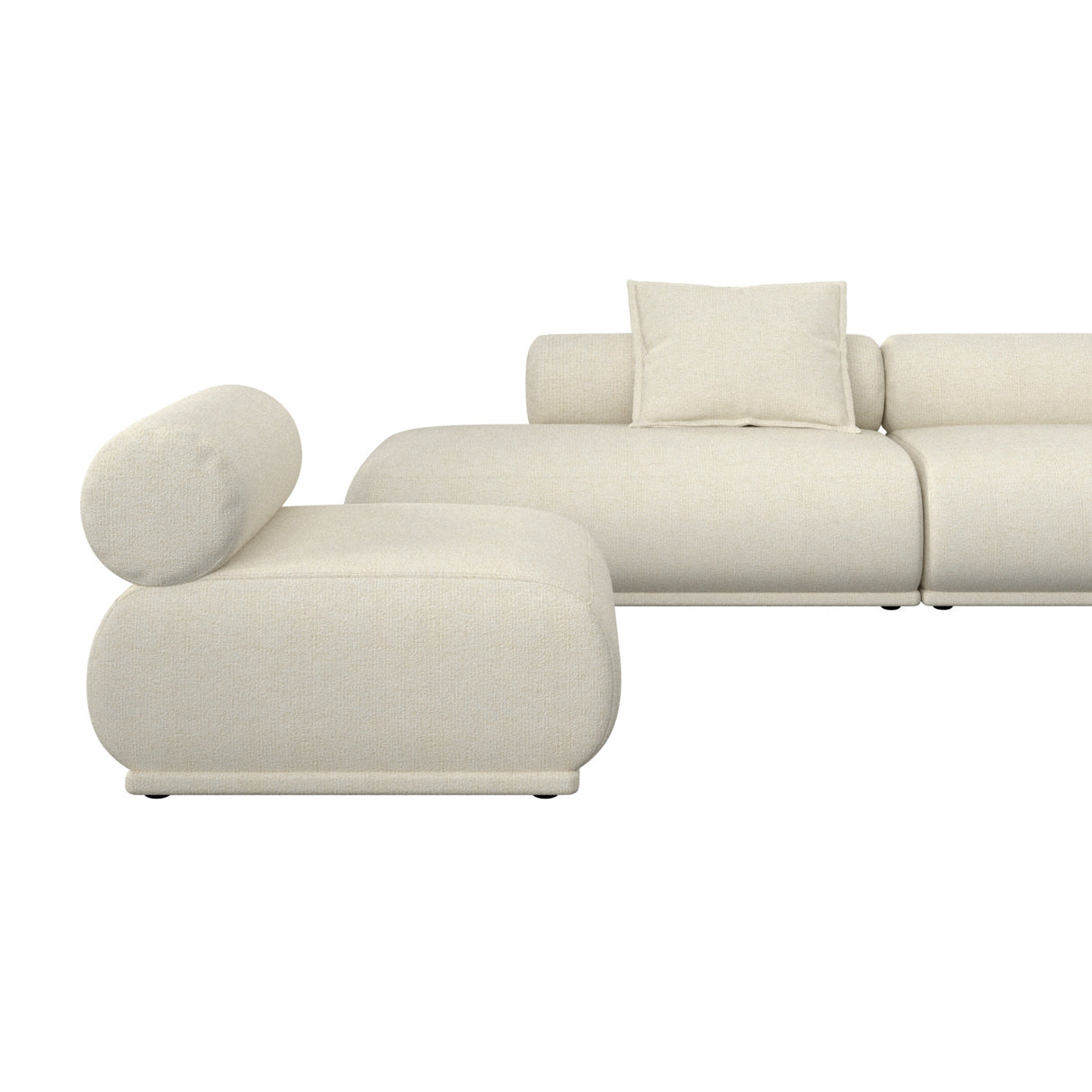   Modern European furniture - 4-Seater Ribbed Fabric Right Sofa - www.oroa.com | Oroa.com