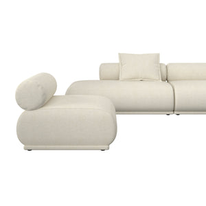   Modern European furniture - 4-Seater Ribbed Fabric Right Sofa - www.oroa.com | Oroa.com