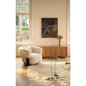   Modern European furniture - Beige Fabric 3-Legged Lounge Chair - www.oroa.com | Oroa.com