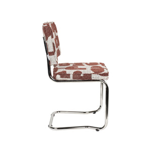   Modern European furniture - Patterned Fabric Cantilevered Dining Chairs (2) - www.oroa.com | Oroa.com