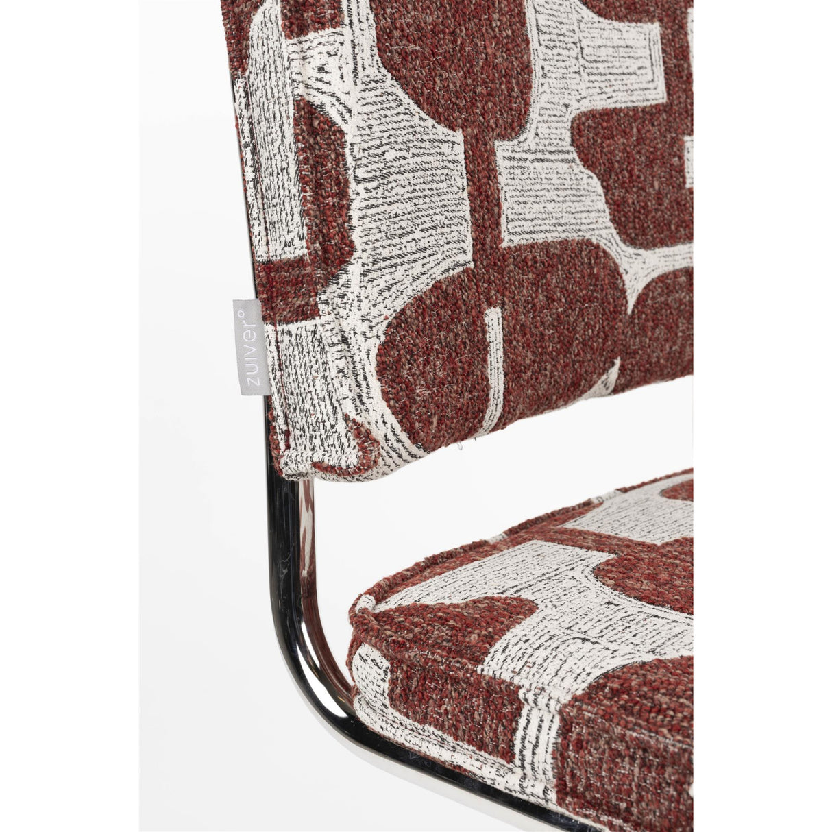   Modern European furniture - Patterned Fabric Cantilevered Dining Chairs (2) - www.oroa.com | Oroa.com