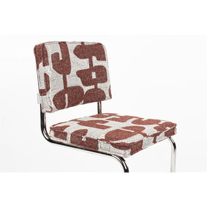   Modern European furniture - Patterned Fabric Cantilevered Dining Chairs (2) - www.oroa.com | Oroa.com