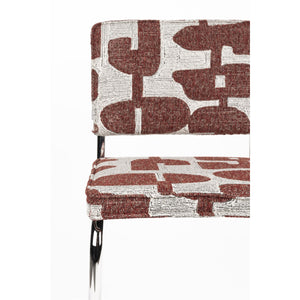   Modern European furniture - Patterned Fabric Cantilevered Dining Chairs (2) - www.oroa.com | Oroa.com