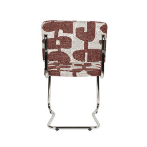   Modern European furniture - Patterned Fabric Cantilevered Dining Chairs (2) - www.oroa.com | Oroa.com