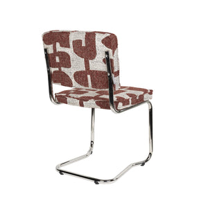   Modern European furniture - Patterned Fabric Cantilevered Dining Chairs (2) - www.oroa.com | Oroa.com