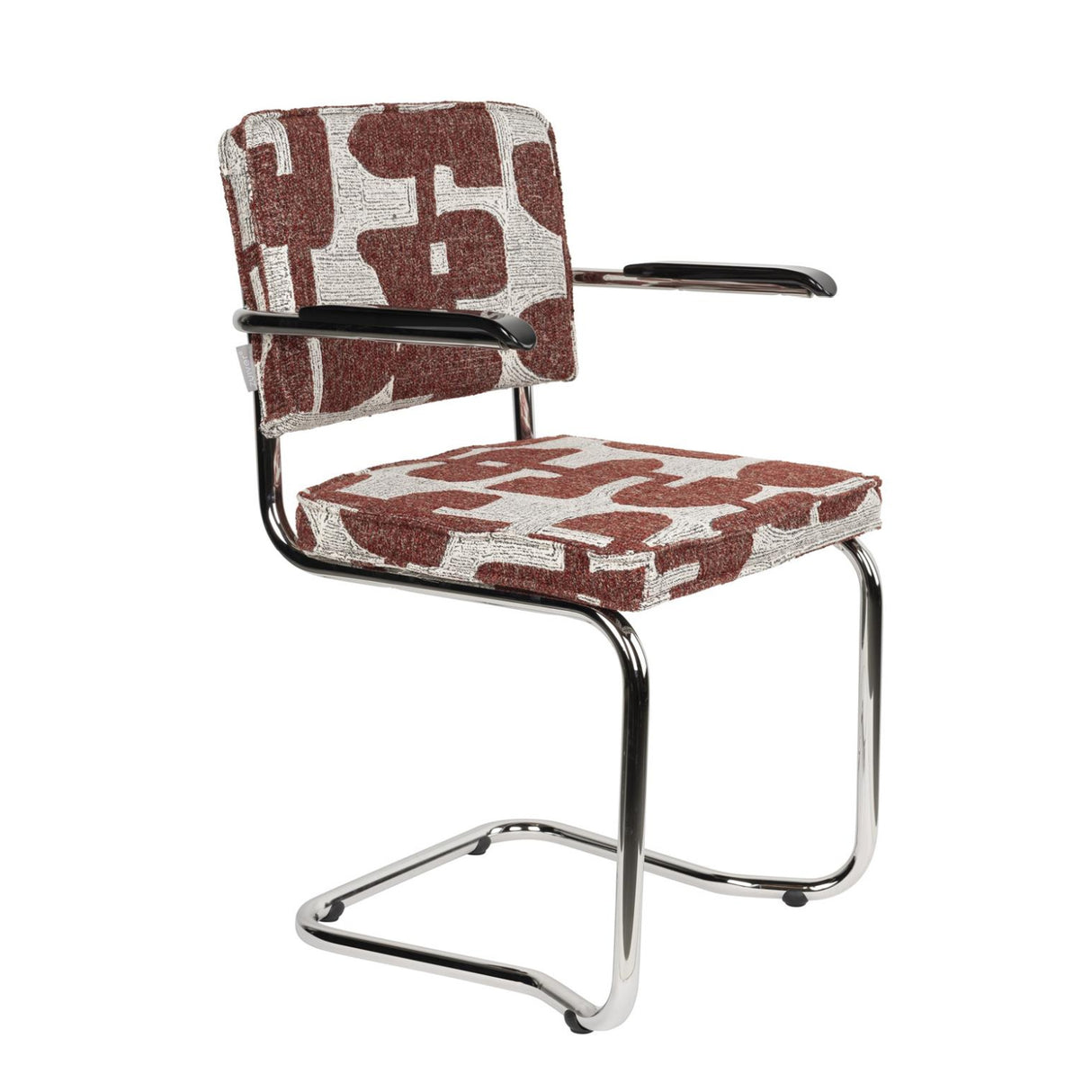   Modern European furniture - Patterned Fabric Cantilevered Dining Armchairs (2) - www.oroa.com | Oroa.com