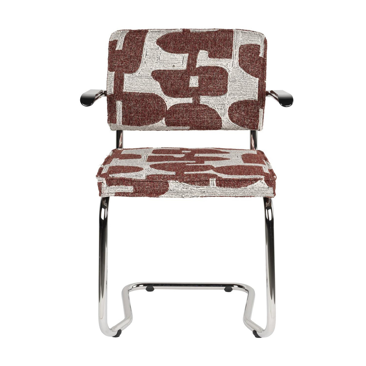   Modern European furniture - Patterned Fabric Cantilevered Dining Armchairs (2) - www.oroa.com | Oroa.com