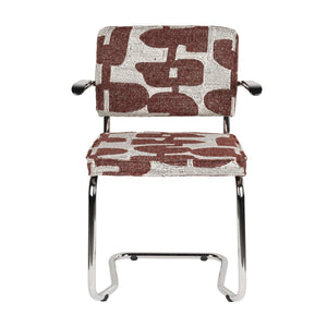   Modern European furniture - Patterned Fabric Cantilevered Dining Armchairs (2) - www.oroa.com | Oroa.com