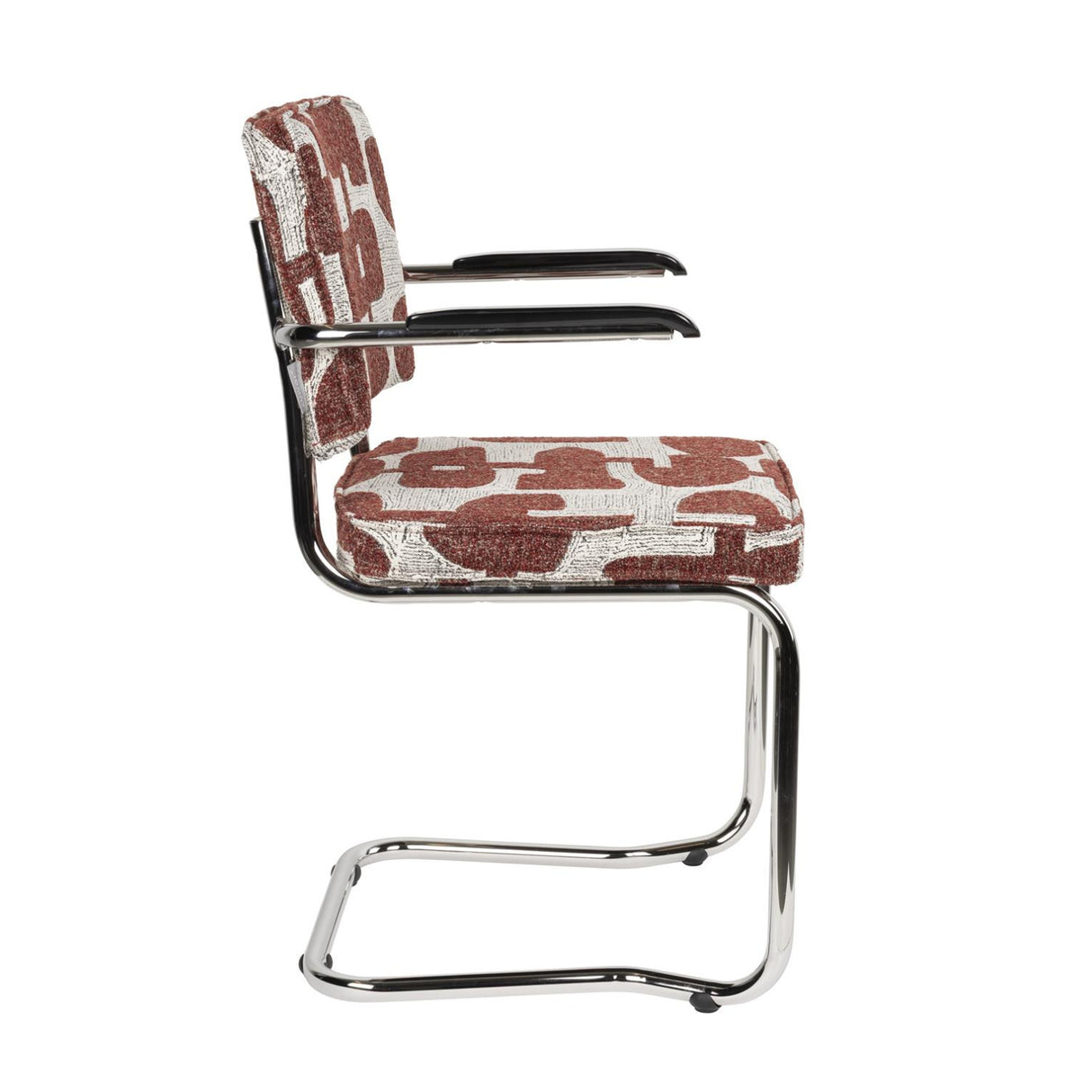   Modern European furniture - Patterned Fabric Cantilevered Dining Armchairs (2) - www.oroa.com | Oroa.com