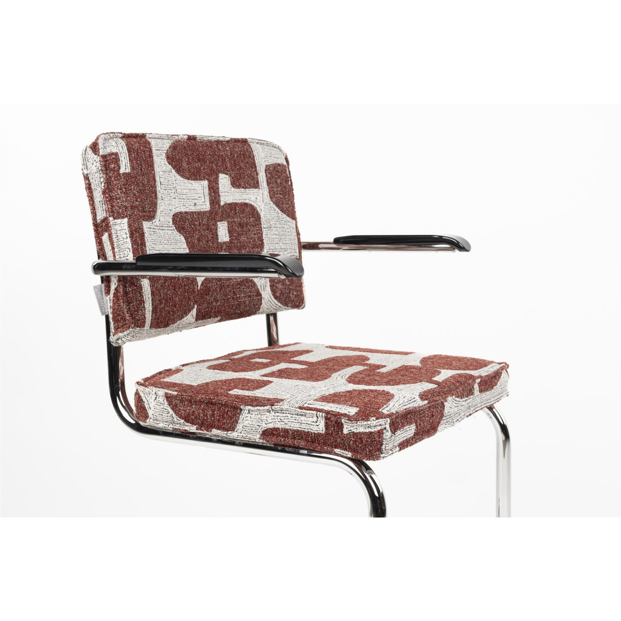   Modern European furniture - Patterned Fabric Cantilevered Dining Armchairs (2) - www.oroa.com | Oroa.com