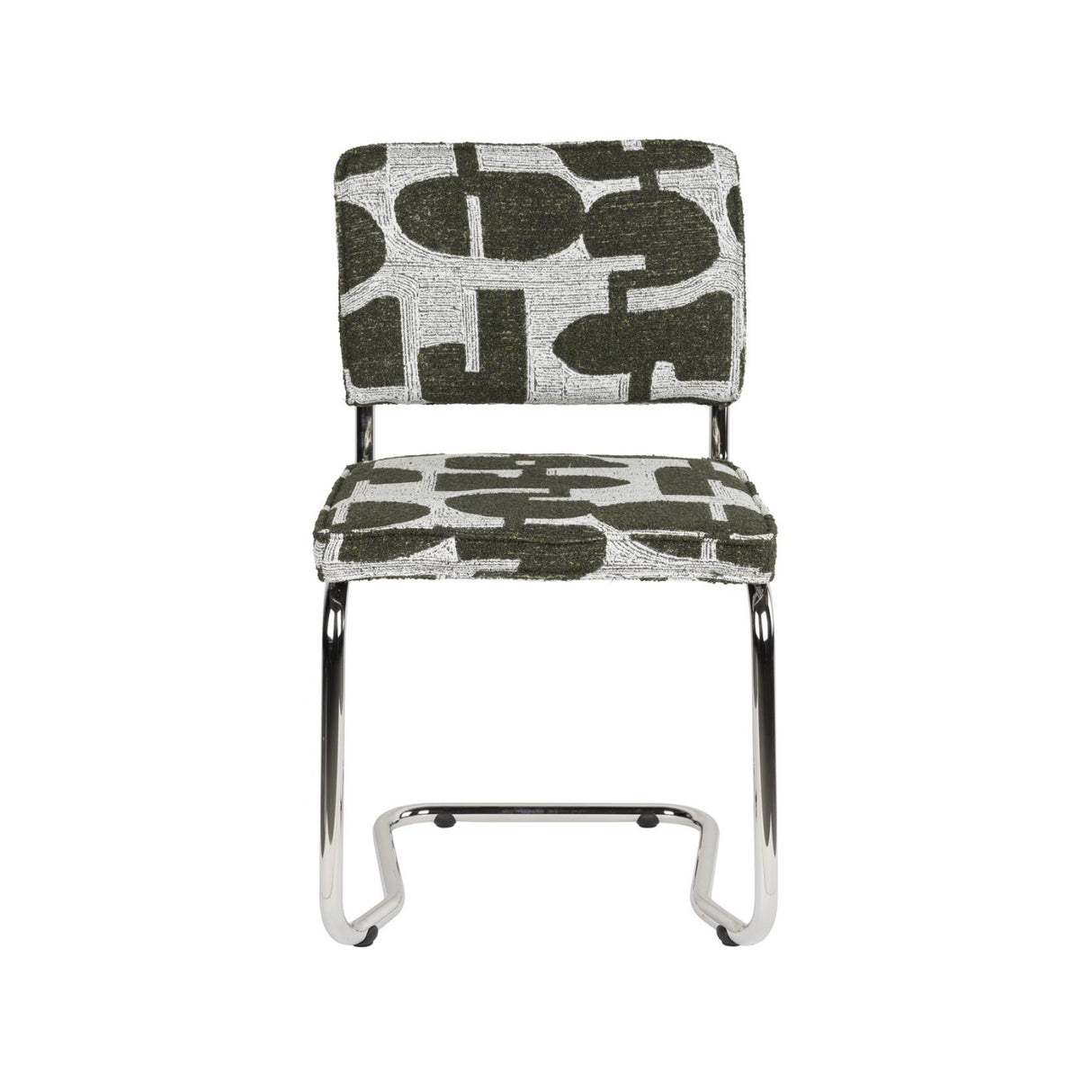   Modern European furniture - Patterned Fabric Cantilevered Dining Chairs (2) - www.oroa.com | Oroa.com