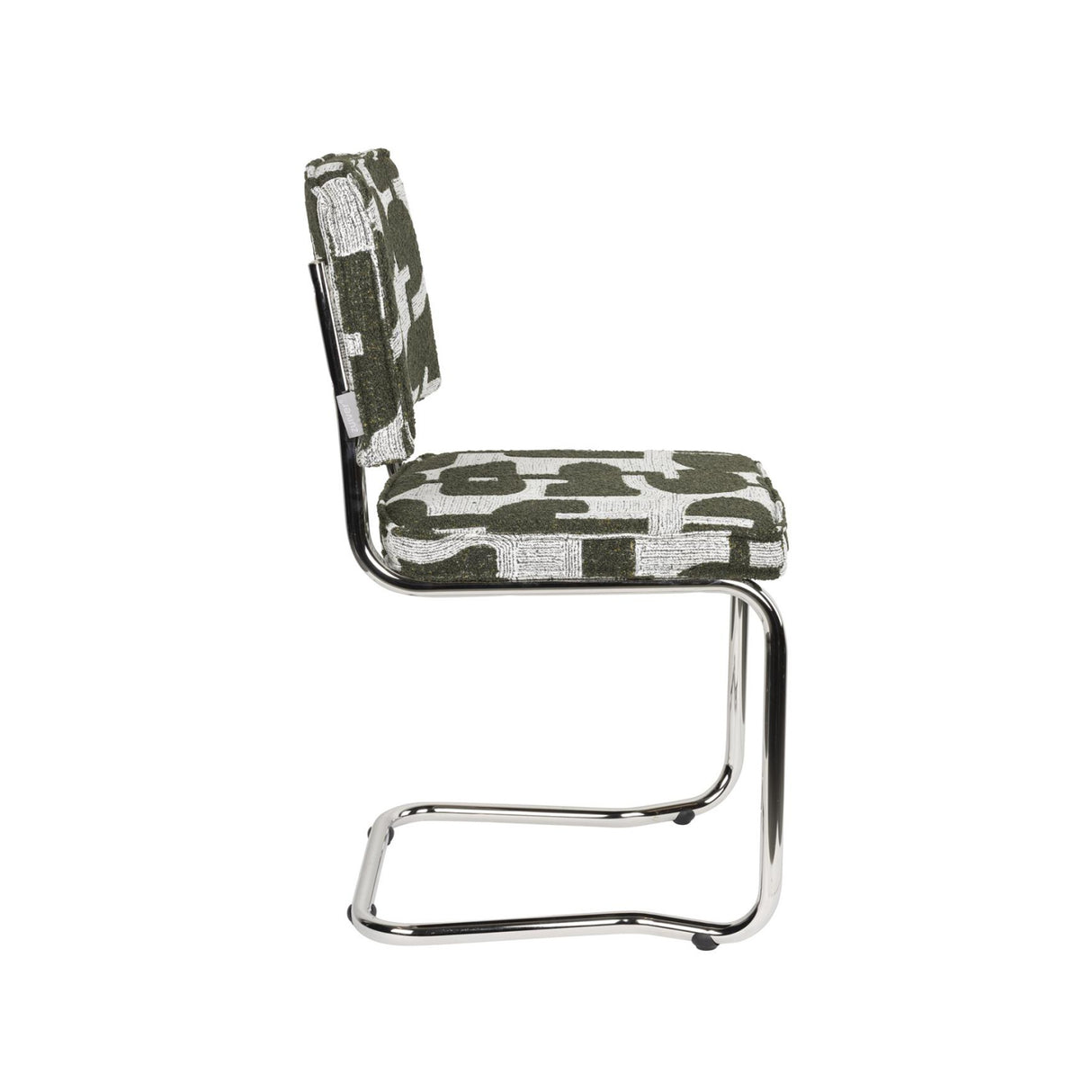   Modern European furniture - Patterned Fabric Cantilevered Dining Chairs (2) - www.oroa.com | Oroa.com