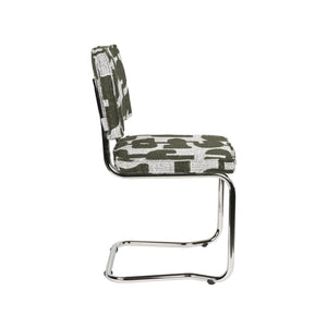   Modern European furniture - Patterned Fabric Cantilevered Dining Chairs (2) - www.oroa.com | Oroa.com