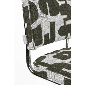  Modern European furniture - Patterned Fabric Cantilevered Dining Chairs (2) - www.oroa.com | Oroa.com