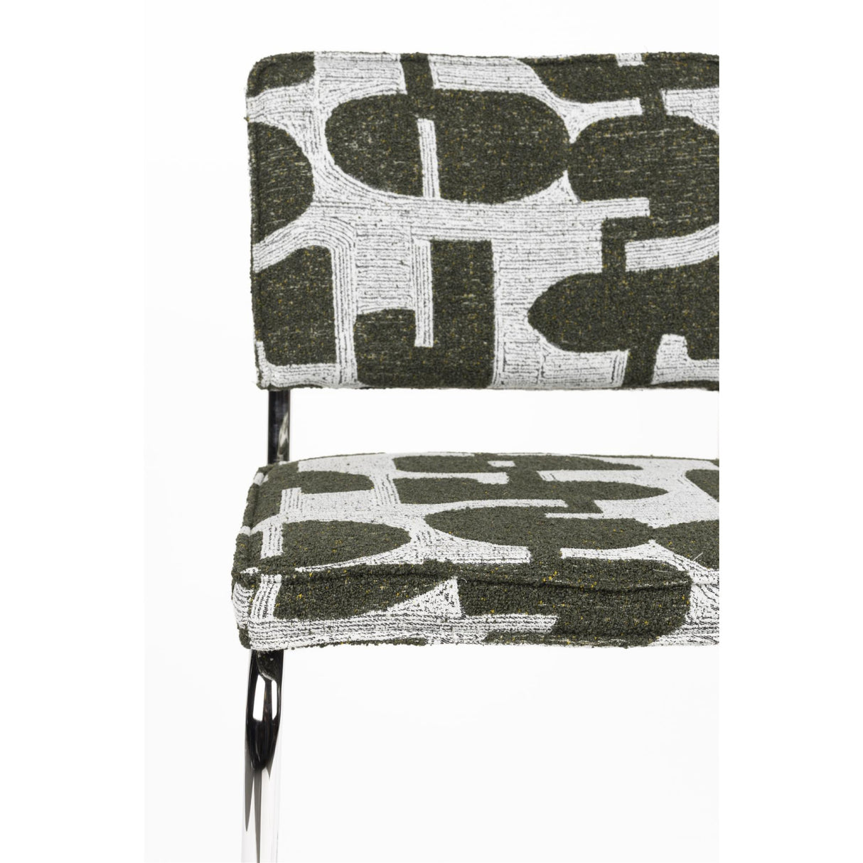   Modern European furniture - Patterned Fabric Cantilevered Dining Chairs (2) - www.oroa.com | Oroa.com