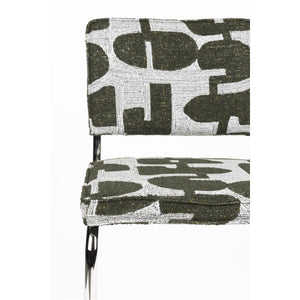   Modern European furniture - Patterned Fabric Cantilevered Dining Chairs (2) - www.oroa.com | Oroa.com