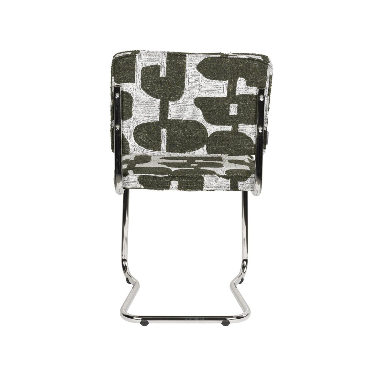   Modern European furniture - Patterned Fabric Cantilevered Dining Chairs (2) - www.oroa.com | Oroa.com