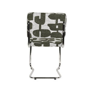   Modern European furniture - Patterned Fabric Cantilevered Dining Chairs (2) - www.oroa.com | Oroa.com