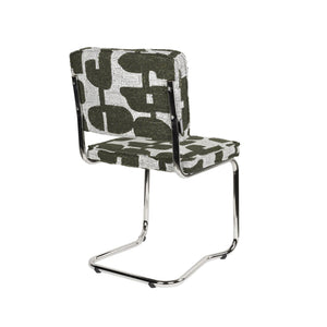   Modern European furniture - Patterned Fabric Cantilevered Dining Chairs (2) - www.oroa.com | Oroa.com