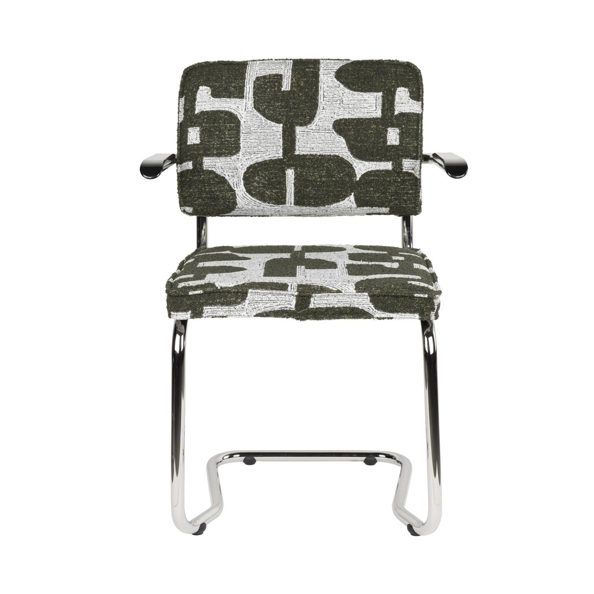   Modern European furniture - Patterned Fabric Cantilevered Dining Armchairs (2) - www.oroa.com | Oroa.com