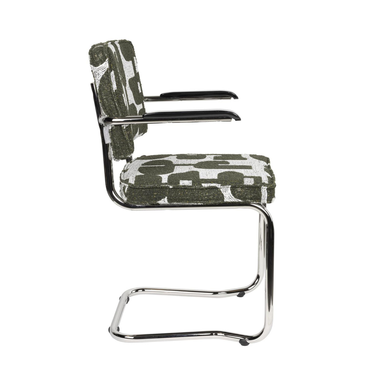   Modern European furniture - Patterned Fabric Cantilevered Dining Armchairs (2) - www.oroa.com | Oroa.com